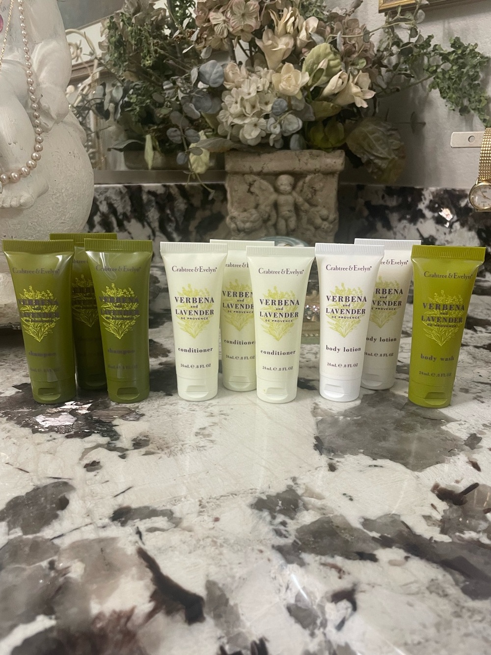 Crabtree & Evelyn Verbena Lavender Travel Tubes Shampoo/Conditioner/Wash/Lotion